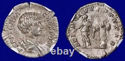 Seven Hills Hoard 2 Coin Set- Geta & Caracalla Silver Denarius NGC Choice XF