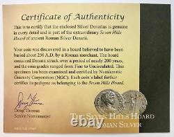Seven Hills Hoard 2 Coin Set- Geta & Caracalla Silver Denarius NGC Choice XF