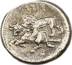 Silver Coin of Cilicia Tarsus Mazaeus AR Stater Lion Bull 361-328 BC. NGC Choice