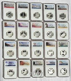 Silver NGC PR70 Ultra Cameo State Park Quarters Set all 56 Coins