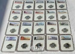 Silver NGC PR70 Ultra Cameo State Park Quarters Set all 56 Coins