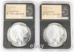 South Africa 2021 5 Rand Big 5 Elephant 1 Oz Silver Coin NGC PF70 Series II FDOI