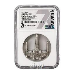 Star Wars X-Wing Fighter 1oz Silver Coin NGC MS70 2022 Low Mintage of 2000 COA