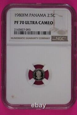 Top Pop 1980 Panama PF 69 Ultra Cameo Proof 2.5 Centesimos Coin NGC Slab 801