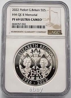 UK BRITAIN Silver Piedfort COIN Elizabeth II Memorial NGC PF69 UCA