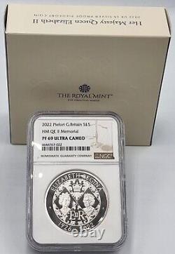 UK BRITAIN Silver Piedfort COIN Elizabeth II Memorial NGC PF69 UCA