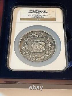 Unique, Magnificent, UK 2015 250g SILVER BATTLE OF WATERLOO NGC PF70 (#73)