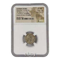 Vespasian Judaea Capta Jewess AR Denarius Silver Coin 69-79 AD NGC CH XF LL